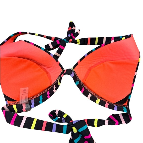Victorias Secret Multicolored Striped Bikini Halter Top Womens Size Large - Picture 4 of 7